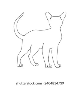 Continuous one line drawing cat. kitten Cat single line art vector illustration
