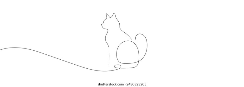 Continuous one line drawing of Cat