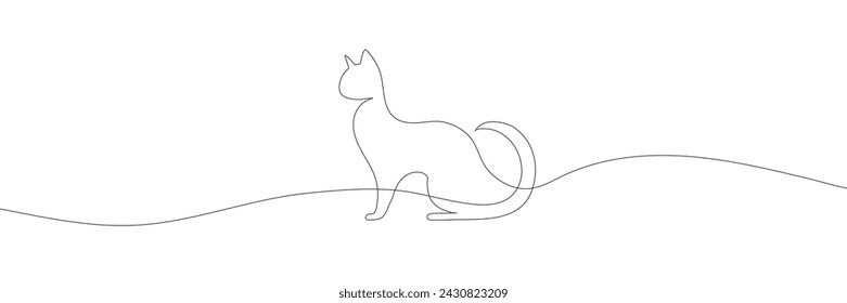 Continuous one line drawing of Cat