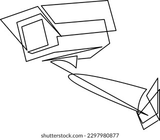 Continuous one line drawing of CCTV with a box shape installed on the side of the highway. Monitor traffic movements and improve security systems concept. Single line art graphic design.