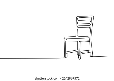 Dibujo continuo de una línea de la silla. Ilustración del vector	
