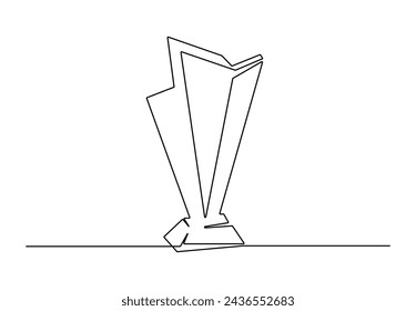 Kontinuierliche Einzeilenzeichnung der Champion-Trophäe. Isoliert auf weißem Hintergrund Vektor-Illustration.