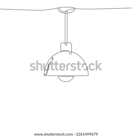 Continuous one line drawing of chandelier. One line drawing of hanging lamp. Vector illustration. Line art of pendant lamp