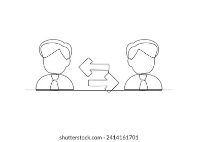 Continuous one line drawing Change job or career. Improvement or progression concept. Doodle vector illustration.