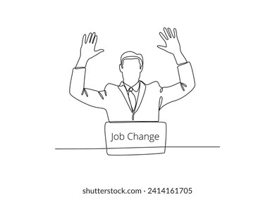 Continuous one line drawing Change job or career. Improvement or progression concept. Doodle vector illustration.