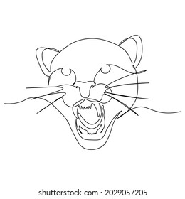Dibujo continuo de una línea de la cara de un chita. Ilustración del vector