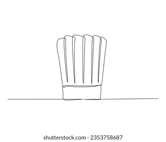 Continuous one line drawing of chef hat. Cook hat outline vector illustration. Editable stroke. 