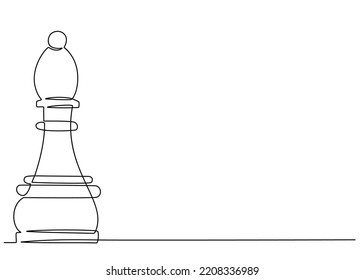 Continuous one line drawing of chess piece knight. Vector illustration
