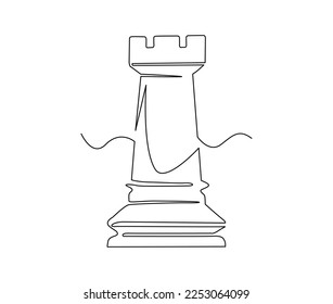 Continuous line drawing chess pieces king Vector Image
