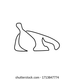 Dibujo continuo de una línea. pollo en un plato. logo del restaurante. Ilustración vectorial en blanco y negro.