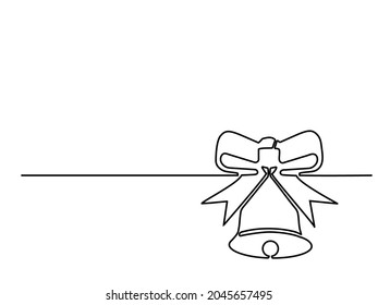 Continuous one line drawing of christmas bell 