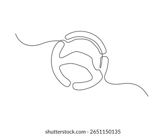 Desenho contínuo de uma linha do volante do veículo circular. Ilustração do contorno do volante do carro. Vetor editável.
