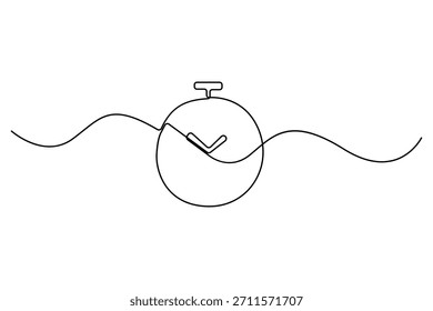 Continuous one line drawing of a classic wall clock minimalist timekeeping illustration
