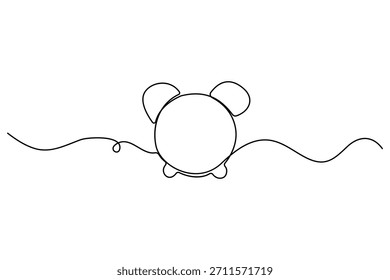 Dibujo continuo de una línea de un reloj de pared clásico ilustración de cronometraje minimalista
