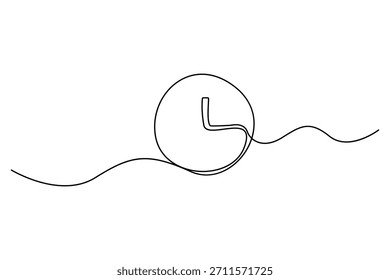 Dibujo continuo de una línea de un reloj de pared clásico ilustración de cronometraje minimalista
