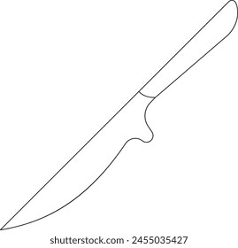 Continuous one line drawing of Cleaver vector design. Knife hand drawn minimalism style.