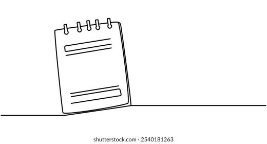 Desenho contínuo de uma linha da área de transferência com lista de verificação. Uma ilustração de desenho de linha da lista de verificação na área de transferência. Negócios, Pesquisa, Conceitos de relatório, esboço editável, Área de transferência com lista de verificação.