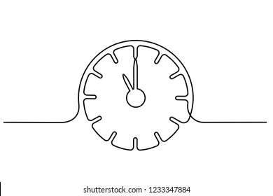 Continuous One Line Drawing Clock Arrows Stock Vector (Royalty Free ...