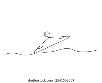 Continuous one line drawing of Clothes hanger. Hanger single line art vector illustration. Editable vector. 
