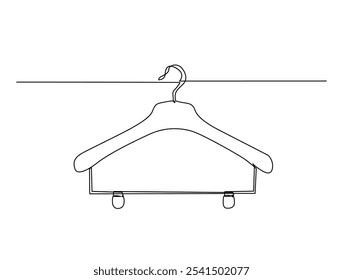 Continuous one line drawing of Clothes hanger. Hanger single line art vector illustration. Editable vector. 
