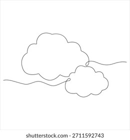 Dibujo continuo de una línea de cielo nublado Ilustración vectorial aislada