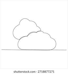 Dibujo continuo de una línea de cielo nublado Ilustración vectorial aislada