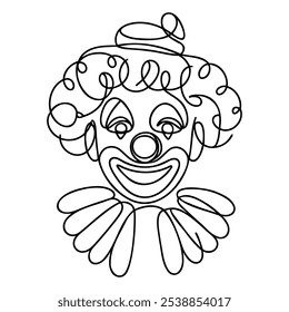 Vetor de palhaço de desenho contínuo de uma linha