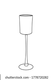 Continuous one line drawing. Coctail glass. Vector illustration. Wine glass outline. Continuous black one line drawing. Vector illustration.
