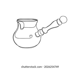 Continuous one line drawing of coffee maker in silhouette on a white background. Linear stylized.Minimalist.