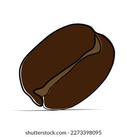 continuous one line drawing of coffee bean.
