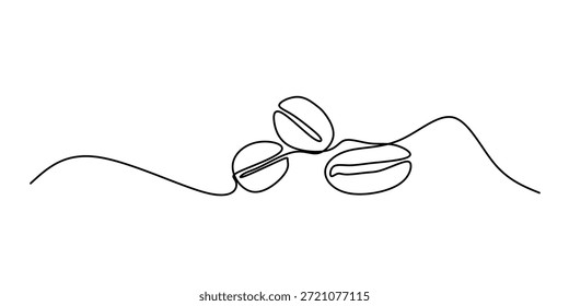 Desenho contínuo de uma linha de grão de café. Ilustração de desenho de linha única de grão de café. Vetor de conceito de arte de café. Ilustração de linha de doodle. Ilustração vetorial