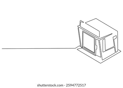 Continuous one line drawing of Coffeehouse or coffe shop. Single line drawing illustration of coffeshop or store. Building for business concept vector art. Doodle line illustration.
