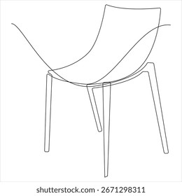 Continuous one line drawing of comfy armchair minimalist furniture sketch vector illustration