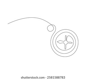 Continuous one line drawing of compass. Single line drawing illustration of navigate. Compass concept vector art. Doodle line illustration.
