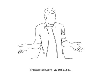 Continuous one line drawing Confused people in doubts and thoughts concept. Doodle vector illustration.