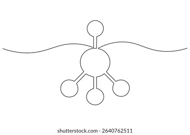 Continuous one line drawing of The connection of business team. Single line drawing illustration of Showing the nodes. symbol template for web design concept vector art. Doodle line illustration.