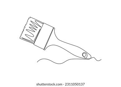 Continuous one line drawing construction tools concept. Single line draw design vector graphic illustration.