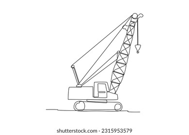 Continuous one line drawing construction tools concept. Single line draw design vector graphic illustration.