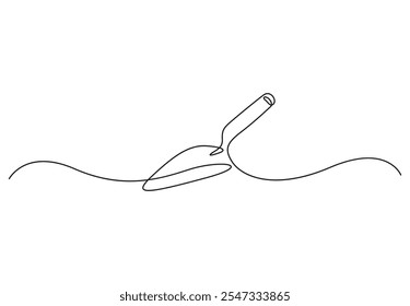 Continuous one line drawing of construction trowel tools concept graphic design vector illustration