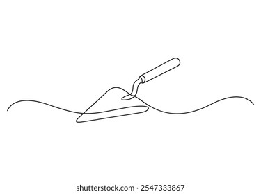 Continuous one line drawing of construction trowel tools concept graphic design vector illustration