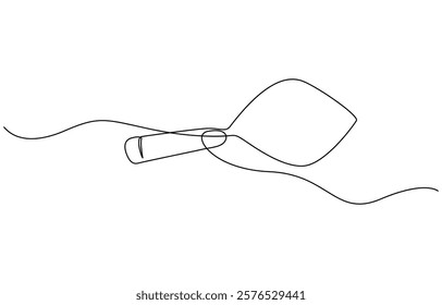 Continuous one line drawing of construction trowel tools, Continuous line drawing of trowel. Trowel linear icon. One line drawing background. Vector illustration. Trowel continuous line icon.