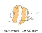 Continuous one line drawing of Copperband butterflyfish. Marine dweller. Concept of sea and ocean life. Hand drawn line art. Vector illustration