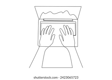 Continuous one line drawing copy writing concept. Doodle vector illustration.