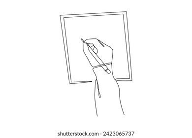 Continuous one line drawing copy writing concept. Doodle vector illustration.
