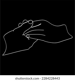 Continuous one line drawing of couple holding hands in romantic situation. Concept of love share, friendship, and humanity. Minimalism vector illustration simplicity design.