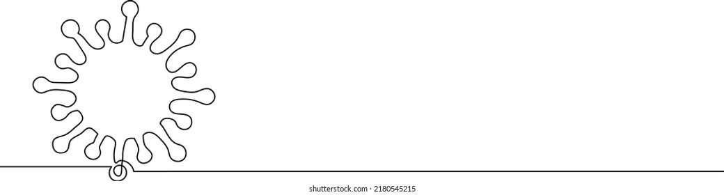 Kontinuierliche Zeichnung eines Covid-Symbolkonzepts. Corona-Virus. Minimalistische Linienkunst.