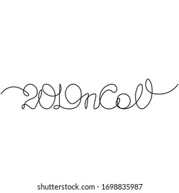 Continuous one line drawing of Covid-19 Coronavirus dangerous disease 2019-nCoV pandemic global warning, vector illustration, minimalist style...
