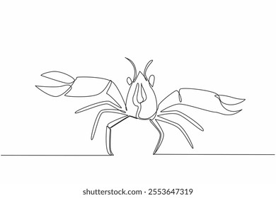 Continuous one line drawing crawfish posing. Animals with claws that can prevent the risk of osteoporosis and heart disease. Savory. National Crawfish Day. Single line draw design vector illustration