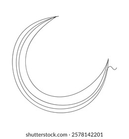 Continuous one line drawing crescent moon Outer space concept Single line draw design vector graphic illustration