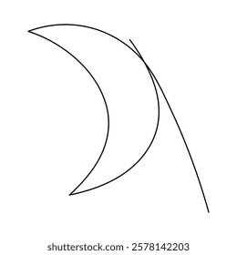 Continuous one line drawing crescent moon Outer space concept Single line draw design vector graphic illustration